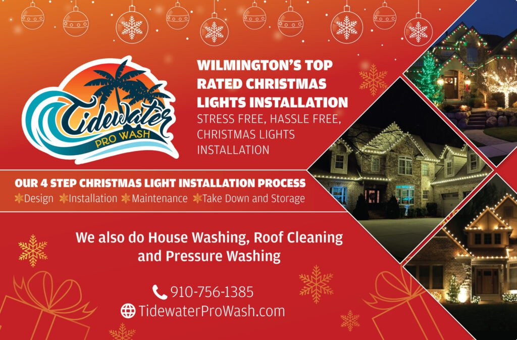 Tidewater Pro Wash Christmas Light Installation in Wilmington NC