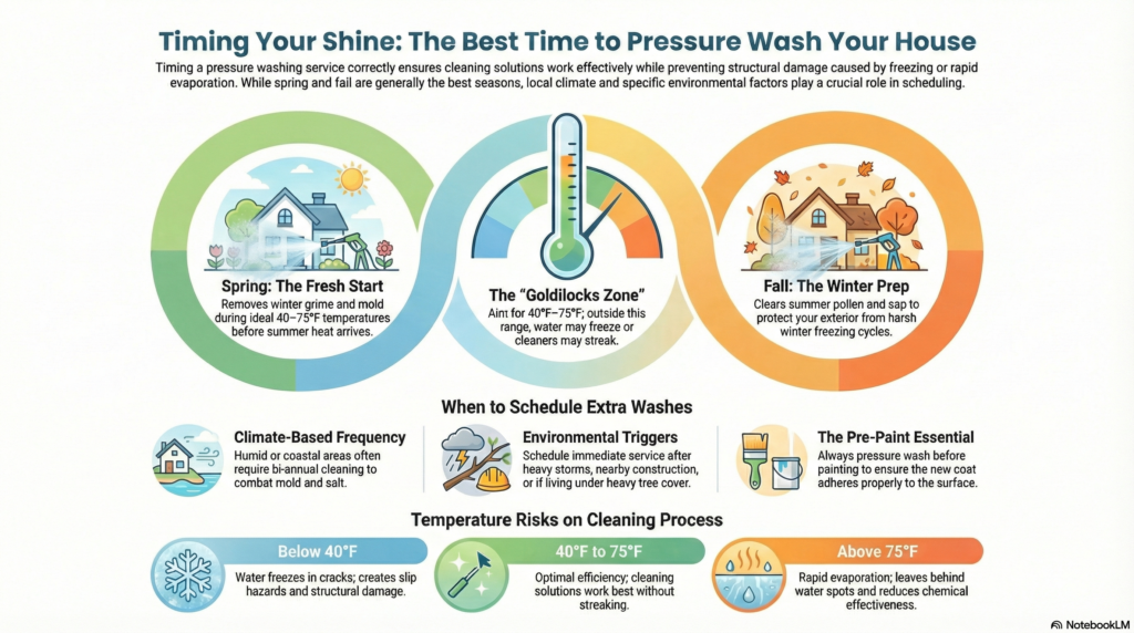 best time to pressure wash a house