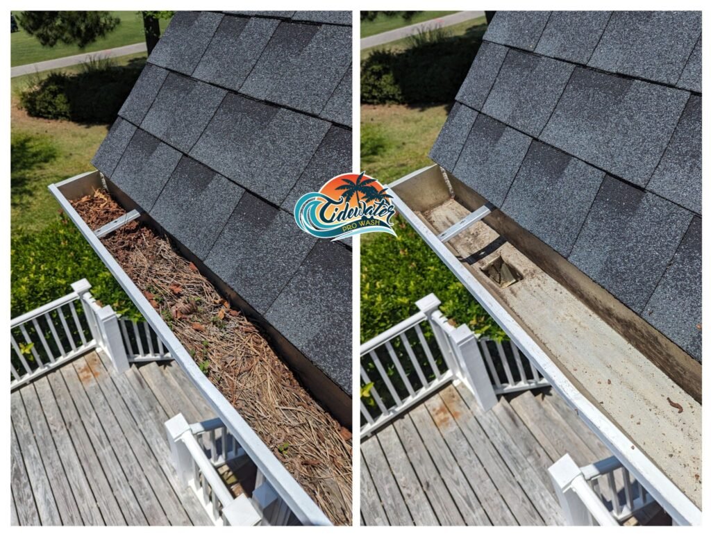 the lakes at brunswick forest gutter cleaning 1